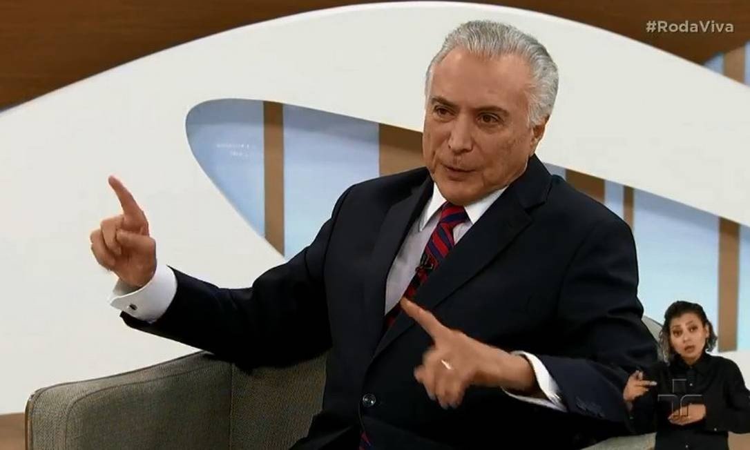 'Eu jamais apoiei ou fiz empenho pelo golpe', diz Temer em entrevista ao Roda Viva
