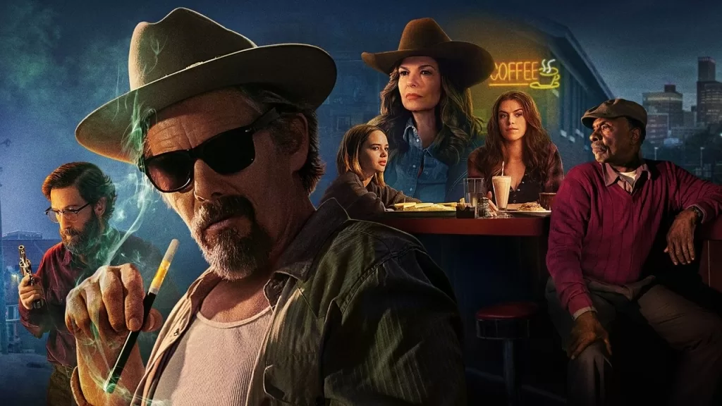 Ethan Hawke, como o jornalista Lee Raybon, em cena de bar da série Verdade Oculta